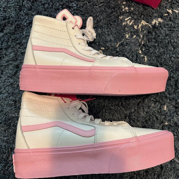 New Vans x Barbie SK8-HI Tapered Stackform True White Pink Women's Sz 9.5 - Picture 5 of 7